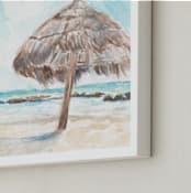 "La Palapa" - Art Print in Cancun Blue by Annie Moran - Frame Close-up