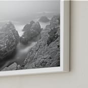 "Foggy Day in Point Lobos-2" - Art Print in B&W by NSMARK - Frame Close-up