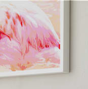 "Nestled Flamingo" - Art Print in Flamingo Pink by Michelle S. - Frame Close-up