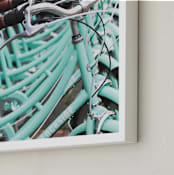 "Bicycle Row" - Art Print in Mint by Annie Montgomery - Frame Close-up