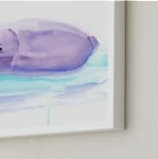 "Hippo Hooray" - Art Print in lilac by Lindsay Megahed - Frame Close-up