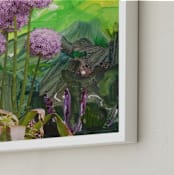 "Toronto Alliums" - Art Print in Light Green by Annie Seaton - Frame Close-up