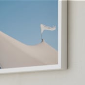 "White Tents" - Art Print in Sky Blue by Whitney Deal - Frame Close-up