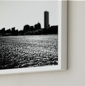 "On the Bay" - Art Print in Black and White by S.L. Bird - Frame Close-up