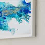 "Sea Creature" - Art Print in Ocean Hues by Michelle Jean - Frame Close-up