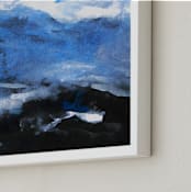 "Stormy Sea Abstract Painting" - Art Print in Stormy Ocean Blue by Melanie Biehle - Frame Close-up