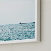 "Minimal Lighthouse" - Art Print in Ocean Blue by Vicky Gu - Frame Close-up