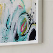 "Push + Pull" - Art Print in Turquoise by Julie Hawkins - Frame Close-up