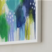 "There's Darker Places Than This" - Art Print in Deep Blue by Julie Hawkins - Frame Close-up