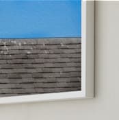 "Seagull In Flight" - Art Print in Sky Blue by Andy Mars - Frame Close-up
