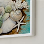 "Sea Shell Swirls" - Art Print in turquoise blue by Debra Butler - Frame Close-up