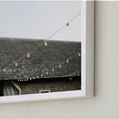 "Summer Night Party" - Art Print in Shingle Roof Grey by Whitney Deal - Frame Close-up
