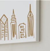 "Chicago Scape" - Art Print in Gold Coast by Abby Munn - Frame Close-up