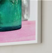 "Glassy" - Art Print in Emerald Blue-Green by Debra Pruskowski - Frame Close-up