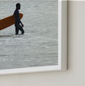 "Long Boarder, Venice Beach Morning" - Art Print in Seafoam Green by Annie Seaton - Frame Close-up
