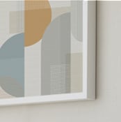 "Shuffle Series Downtown" - Art Print in Moody Blue by Jennifer Morehead - Frame Close-up