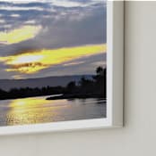 "Sun on Lake" - Art Print in Gold and steel by NSMARK - Frame Close-up