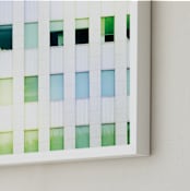 "Mid Wilshire Windows " - Art Print in cool green blue by GLEAUX Art Photo Design - Frame Close-up