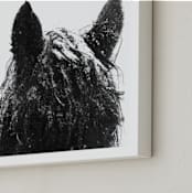 "Snowstorm" - Art Print in Black and White by Leslie Le Coq - Frame Close-up