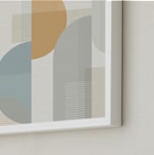 "Shuffle Series Downtown" - Art Print in Moody Blue by Jennifer Morehead - Frame Close-up