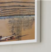 "Indigo Surfer with Stripes" - Art Print in Indigo Blue by Annie Seaton - Frame Close-up