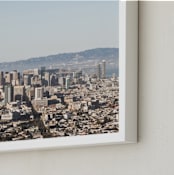 "Downtown San Francisco" - Art Print in Sky Blue by Annie Montgomery - Frame Close-up