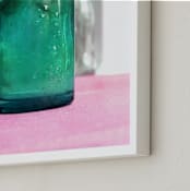 "Glassy" - Art Print in Emerald Blue-Green by Debra Pruskowski - Frame Close-up