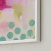 "Never Thought That This Would Happen" - Art Print in Pink and Turquoise by Julie Hawkins - Frame Close-up