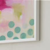"Never Thought That This Would Happen" - Art Print in Pink and Turquoise by Julie Hawkins - Frame Close-up