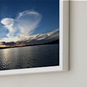 "The late surfer " - Art Print in sunset-blue by NSMARK - Frame Close-up