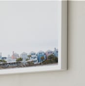 "Charleston Hues" - Art Print in Pure White by Melinda Denison - Frame Close-up