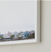 "Charleston Hues" - Art Print in Pure White by Melinda Denison - Frame Close-up
