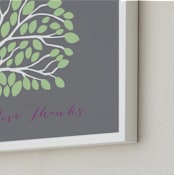 "Thankful Tree" - Art Print in Sage Green by Rebecca Lowe - Frame Close-up