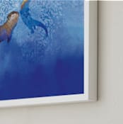 "Water- for -Otters" - Art Print in deep indigo by Tracy Ann - Frame Close-up