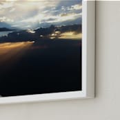 "Sunrise Over the Desert" - Art Print in steel sky blue grey by Jeff Vilkin - Frame Close-up