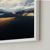 "Sunrise Over the Desert" - Art Print in steel sky blue grey by Jeff Vilkin - Frame Close-up