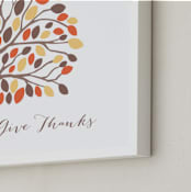 "Give Thanks Tree" - Art Print in Golden Fall by Rebecca Lowe - Frame Close-up