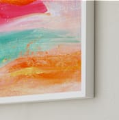 "Neonscape" - Art Print in Hot Pink by Lindsay Megahed - Frame Close-up