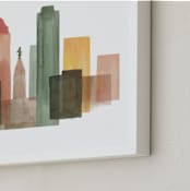"Philadelphia Skyline" - Art Print in Fog by Katherine Moynagh - Frame Close-up