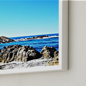 "The View from Pebble Beach" - Art Print in Marine blue by NSMARK - Frame Close-up