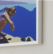"Violet Tidepools" - Art Print in cerulean by Annie Seaton - Frame Close-up