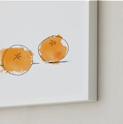 "Cuties" - Art Print in Orange by Ria Sharon - Frame Close-up