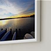 "End of Day in Park 2" - Art Print in Gold and Blue by NSMARK - Frame Close-up