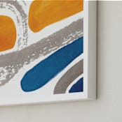 "Sun in Rotation" - Art Print in Mango Orange by Deborah Velasquez - Frame Close-up
