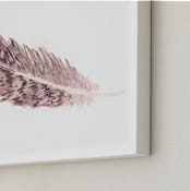 "Hawk Feather" - Art Print in deep red by Prittybird - Frame Close-up