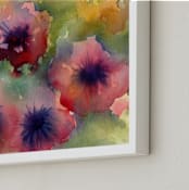 "Velvet Petunias" - Art Print in Rose red by Amelia Gluba - Frame Close-up