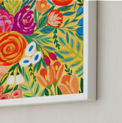 "Floral Composition" - Art Print in Saffron yellow by Alexandra Dzh - Frame Close-up