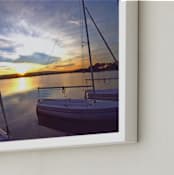"End of Day in the Park" - Art Print in Gold and Blue by NSMARK - Frame Close-up