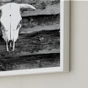 "Time Tells" - Art Print in shades of grey and black by Leslie Le Coq - Frame Close-up