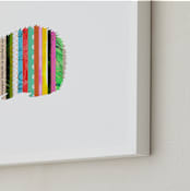 "Stripy Hedgehog" - Art Print in Grass Green by Shelley Kommers - Frame Close-up